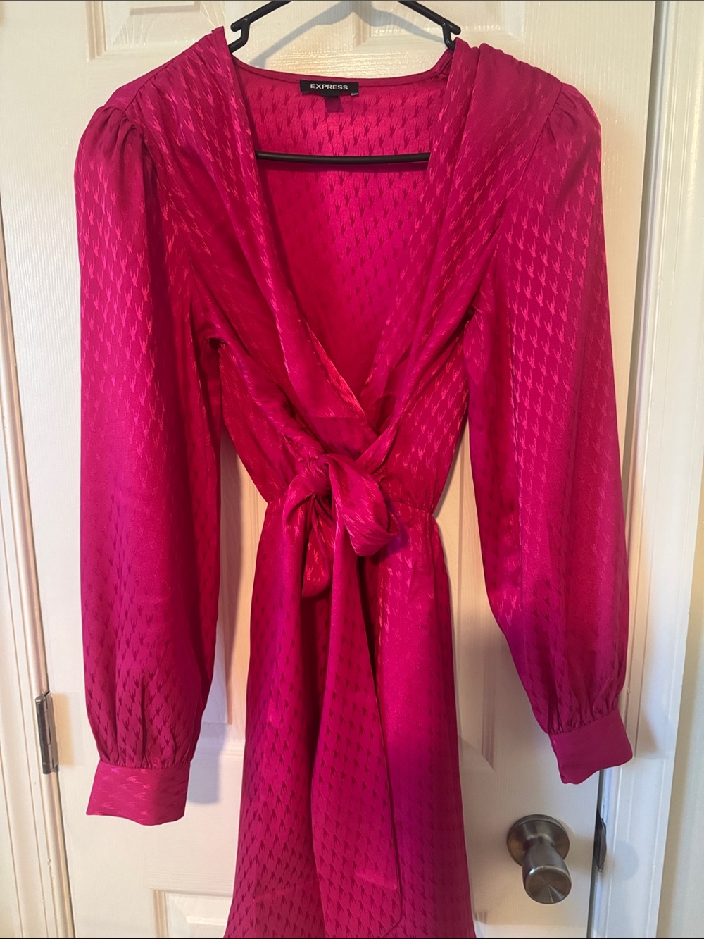 Express Hot Pink Wrap Dress with Tie